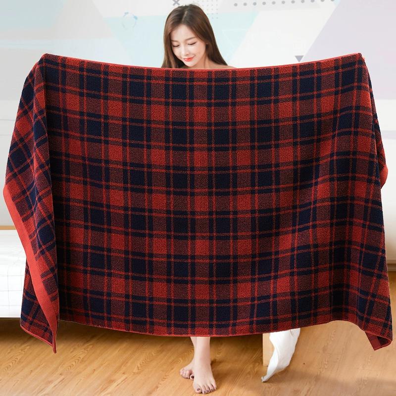 

100% Pure Cotton Bathtowel - Lattice Bath Towel and Face Towel Set, Soft Absorbs Adult Bath Towel Thick, 70 X 140cm and 34 X 73cm Bath Towel красный