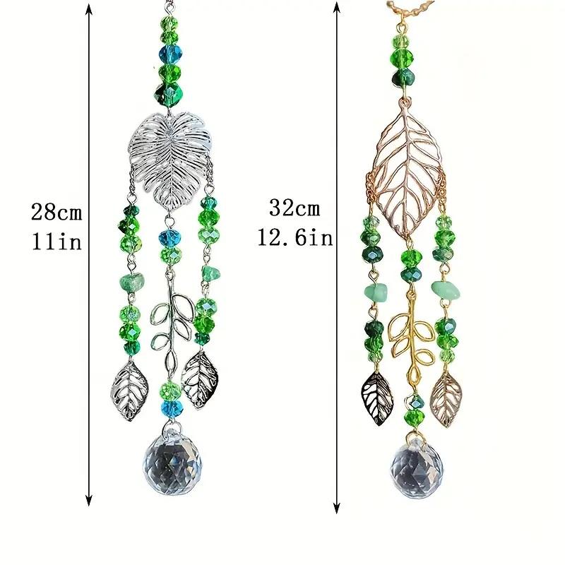 Monster Leaf Sun Catcher Vibrant Green Hanging Decor Indoor/Outdoor Home Garden Wall Decor Car Rearview Mirror Pendant