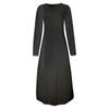 Fashion Womens Loose Long Sleeve Long Dress Round Neck Slit Pocket Ladies Dress