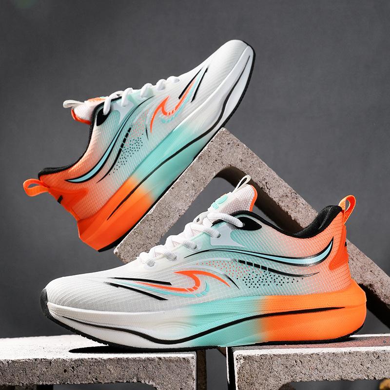 2025 new carbon board running shoes men's mesh breathable sports shoes women's shock absorption youth student professional running shoes