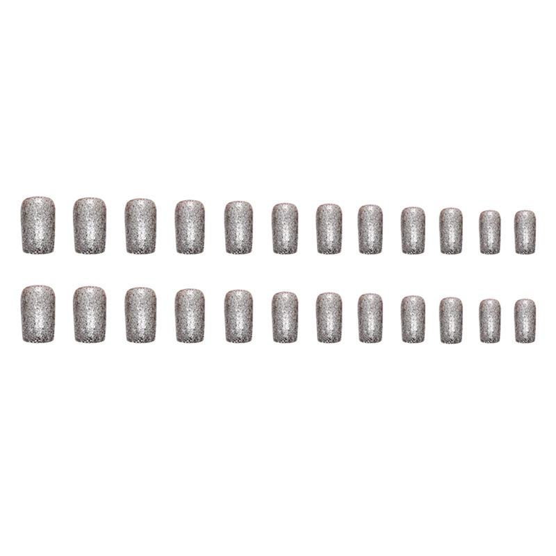 Mittlere und lange europäische quadratische schwarze Glitzer-Flash-Nail-Pads im Spice Girl Fashion Ins-Stil