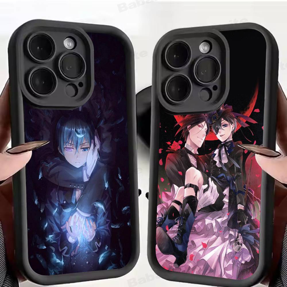 Anime Black Butler Phone Case for iPhone 17 16 15 14 13 12 11 Pro Max Plus Silicone Shockproof Case