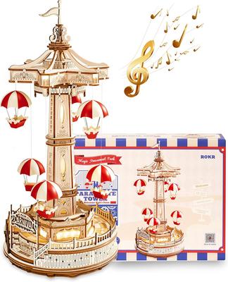 ROBOTIME ROKR 3D Wooden Puzzles for Adults Wooden Music Box Kits-Wood Model Kits To Build-3D Puzzles Christmas Toy Gifts EA01