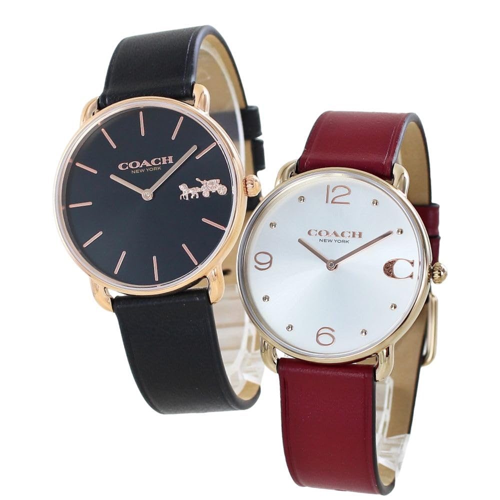 

Пара годинників Коробка для зберігання годинників Elliot Same Size Pair Watch Unisex Slim Thin Leather Strap Black Red 1450438114504204 [Coach] Mens Women [Item]