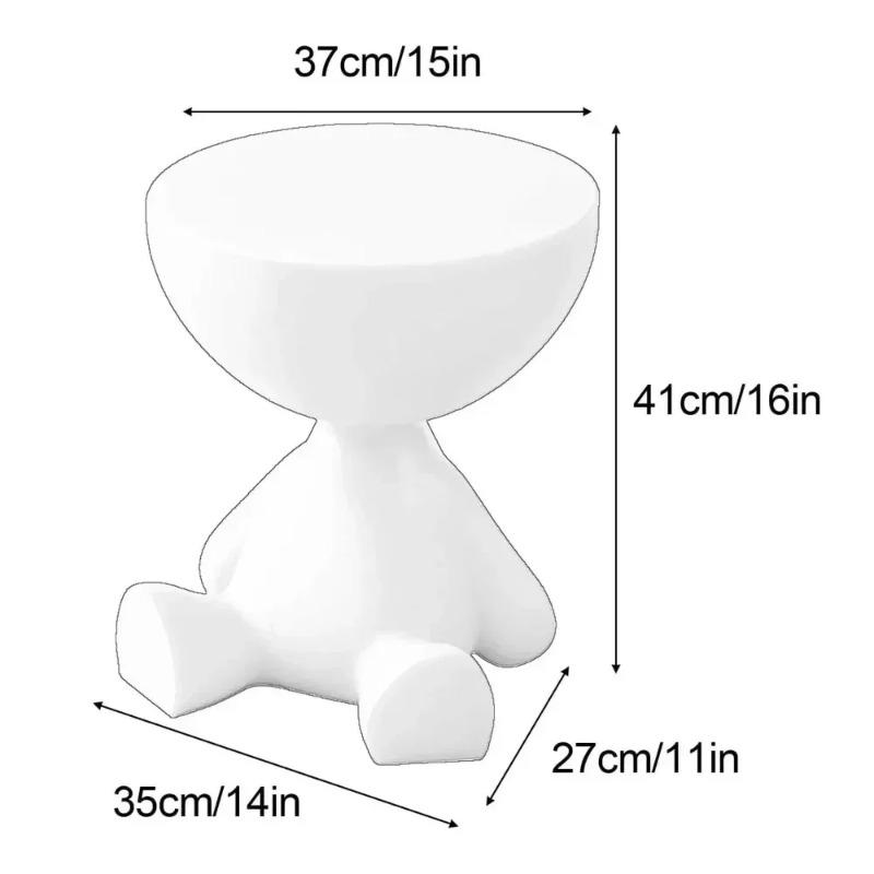 Cream Coffee Table Sofa Bed Side Table Modern Simple Home Accessories Living Room Decor Creative Flat Head Plastic Round Tables