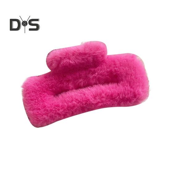 Women Hair Claw Plush Wrap Design Spring Back Head Large Hair Clip Rectangle Shark Hair Clamp Hair Accessory