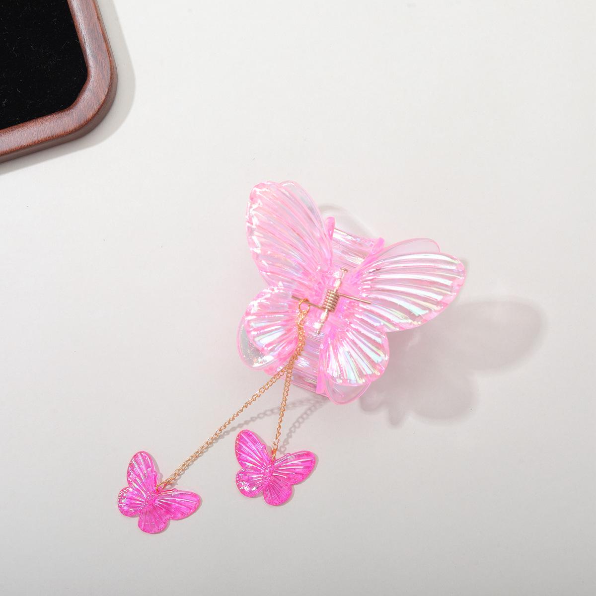 

Gradient Pink Double Layer Butterfly Hair Clip - Cute Women s Updo Fixing Claw Clip