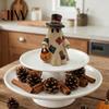 Harvest Festival Entryway Displays Lighted Patchwork Ghost Resin Figurine with Pumpkin Lantern, Rustic Farmhouse Style Halloween Whimsical Autumn Home