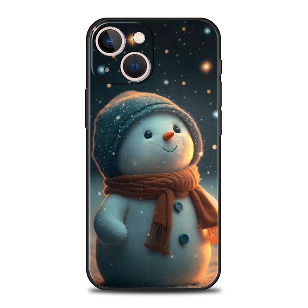 Christmas Graphic Printed Luxury Phone Case For iPhone 13 15 14 12 Mini 11 Pro MAX XR X SE XS 7 8 Plus Silicone Black Cover