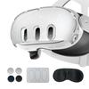 For Meta Quest 3 Headset Q 3 Host Crystal Case Lens Cover Tempered Film Rocker Cap Strong Protection VR Accessories