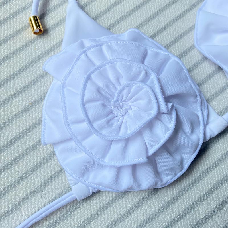 2024 Floral Bikini Micro Bikini Set Push Up Women Swimsuit Female Swimwear Bandage Biquini Sexy Bathing Suit Solid Swimming Beachwear