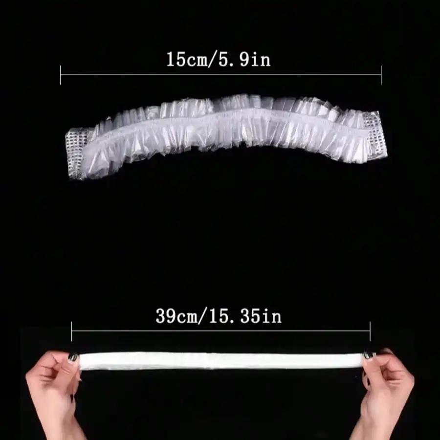 Disposable Shower Cap,Head Cover,Elastic Mouth Strip Shape,Plastic,Thick PE,Hair Salon,Hair Dye,Hair Salon,Hotel,Shower Use