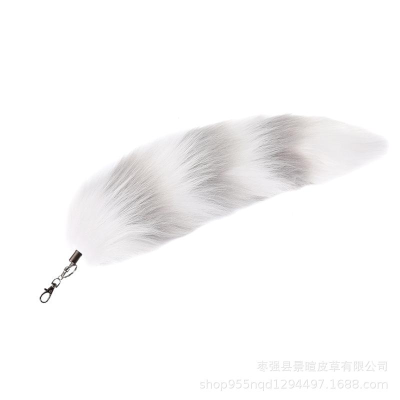 Women's Cute Fox Fur Keychain Pendant - Plush Tail Charm for Bags