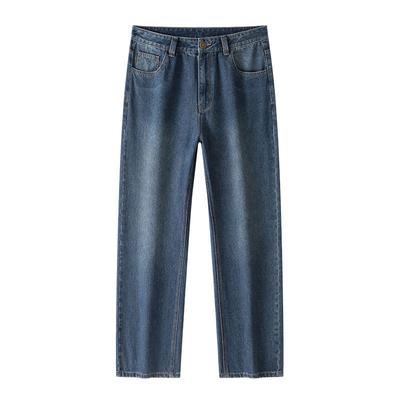 Loose Wide-leg Jeans for Boys, American Retro Casual Straight-leg Fashion Brand High Street Plus Size Long Pants