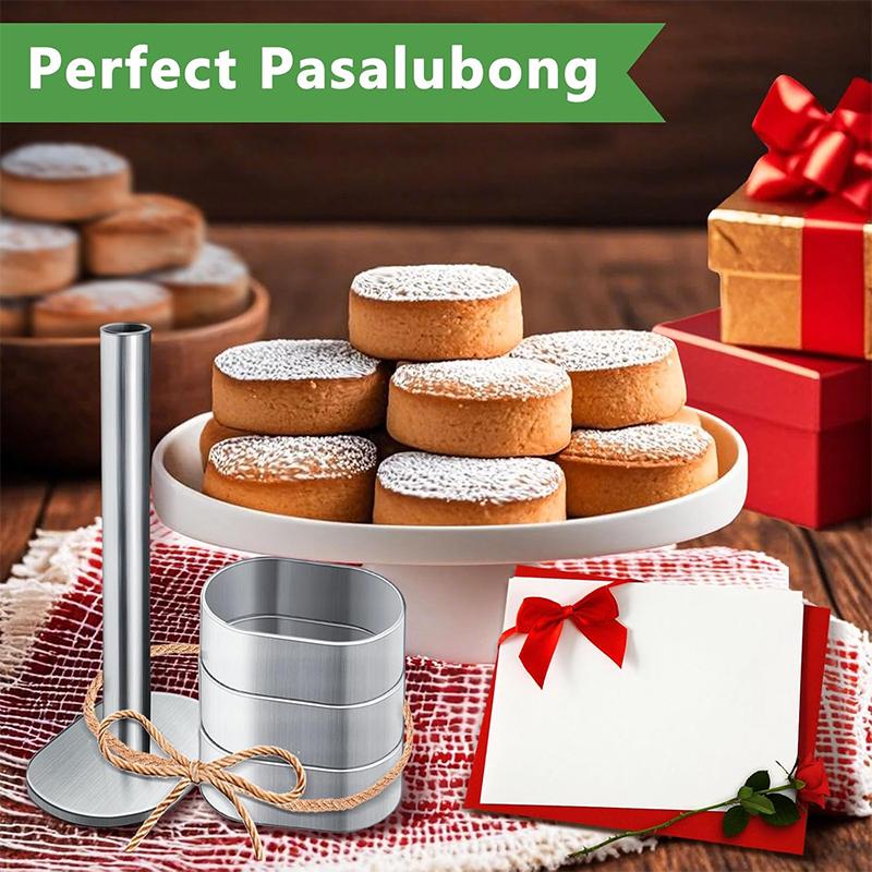 Ανοξείδωτο Πιεστήριο Pulburon Με Ωθητήρα Εργαλεία Διακόσμησης Τούρτας DIY Δαχτυλίδι Φόρμας Μους Τούρτας Δαχτυλίδια Μαγειρικής Εργαλεία Ψησίματος