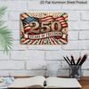 2D Flat, 1pc "250 Years of Freedom" USA Patriotic Aluminium Sign 12x8 Inch - Vintage American Flag Design, USA 250th Anniversary Independence Day