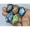 Natural Labradorite Checker Flat Back Cloud Shape Loose Gemstone 05Pcs Lot C-2070