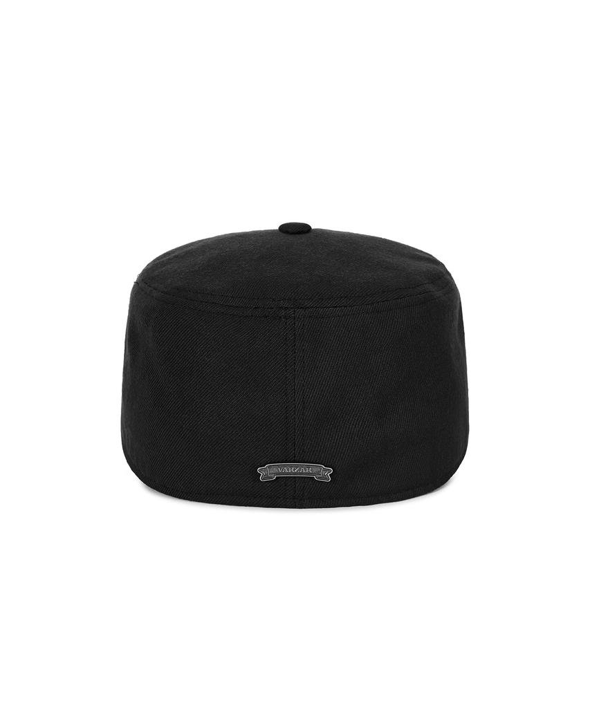Bajal New Wave Applique Pillbox Cap Black