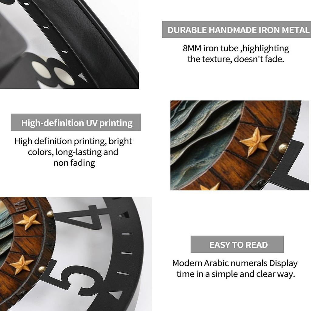 25cm Creative Iron Round Wall Clock for Design Enthusiasts
