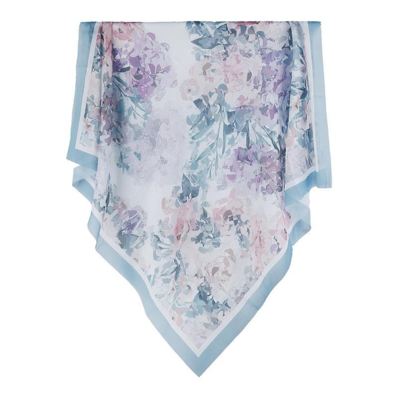 Cotton Linen Printed Square Scarf 110x110cm Lightweight Wrap Women Boho Style Headwrap Neck Accessory