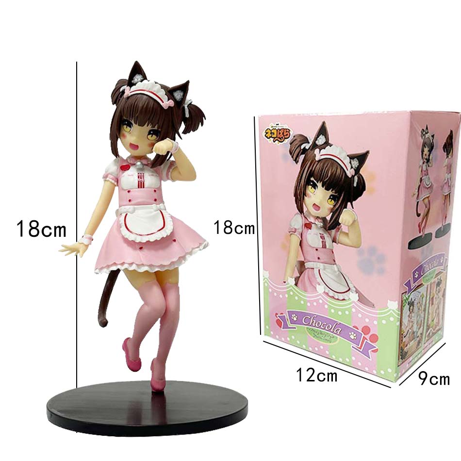 Sold Cat Maid Anime NEKOPARA Figure Chocolates Vanilla Pretty Cat Style Model PVC Static Child Toys Collectible Gift Doll