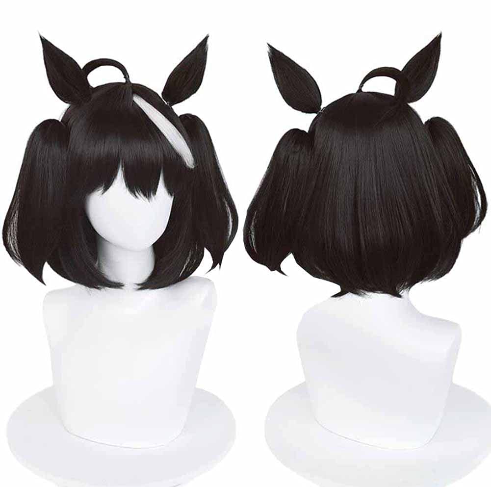 Cosplay Wig for Includes Net and Includes and Tail Heat-Resistant Disguise, Comb, Wig, Ears, (Kitasan Black)