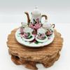 Tableware Doll Porcelain Tea Set Dish Plate Miniature Cups Pot Dollhouse Dinnerware  Playing House