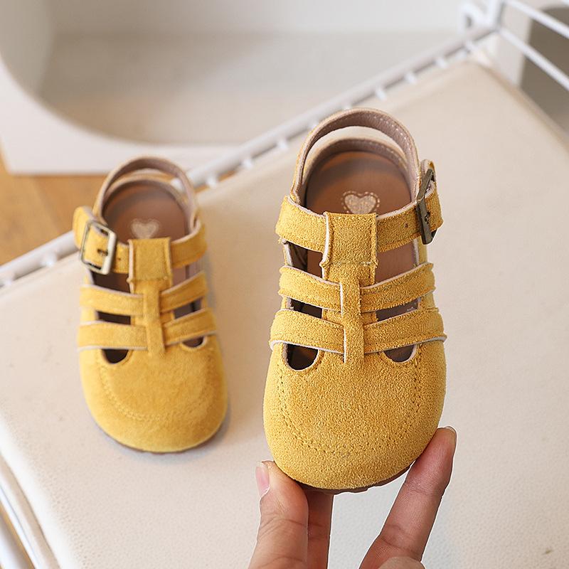 Toddler Kids Closed Toe Roman Sandals 21 жёлтый