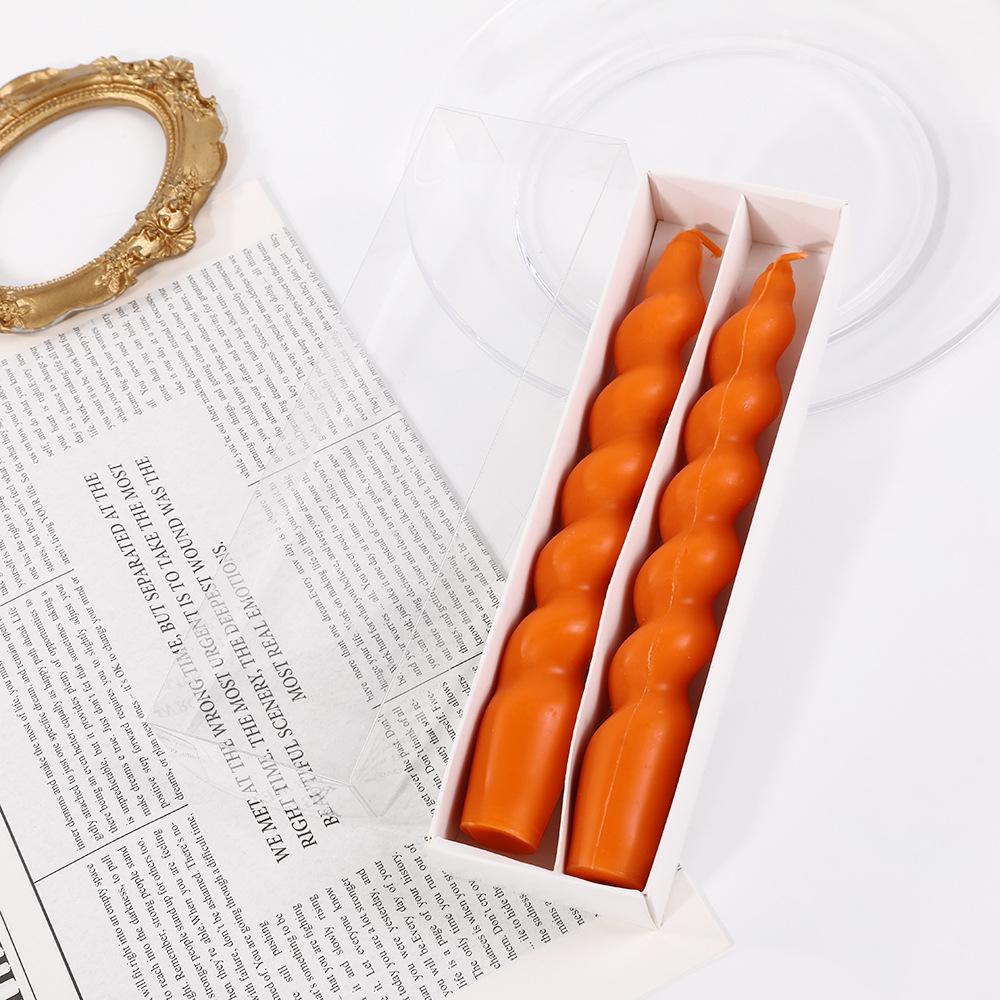 Classic Colorful Threaded Candles for Home Use Creative Odorless Long-stem Twisted Candles