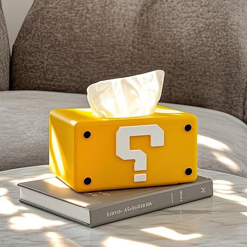 Mario Tissue Box Home Living Room Ornament Dining Table Cute Interesting Question Mark Paper Box