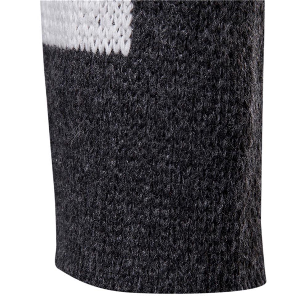 Men's Hooded Solid Knit Patchwork Coat Jacket Cardigan Long Sleeve Tops Blouse