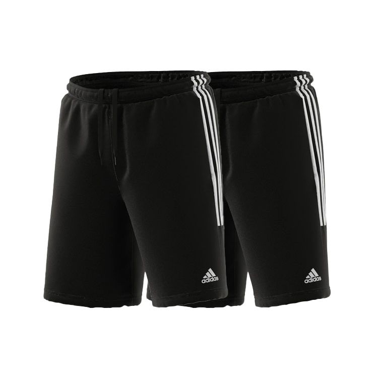 Adidas Pantaloni scurți sport cu logo cu trei dungi pentru bărbați, negru, EJ9321