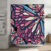Colorful Mosaic Shower Curtain Pink Blue Abstract Design Bathroom Decor Waterproof Fabric Bathtub Liner for Home