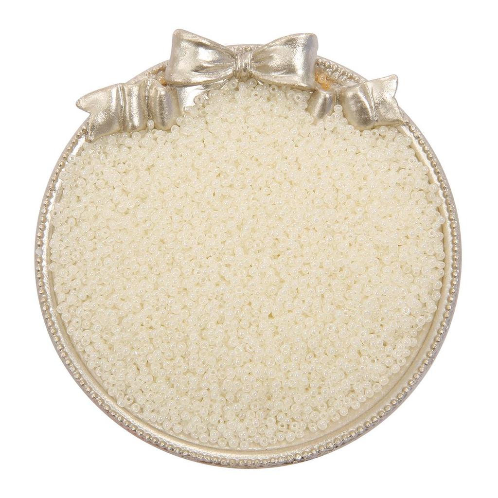 2mm Imitation Jadeit Creme Hirseperlen für DIY Armbänder & Halsketten