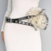 Spicy Girl Style Furry Waistband Rhinestone Plush Waist Belt Vintage Leather Fur Belt  Female/Girls