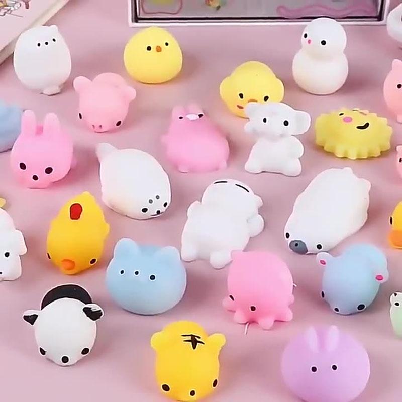 Squishies 10 Stück Mochi Mini Stressabbau Tier Quetschspielzeug Als Preis Kinder Simulation Entspannende Stimmung Drücken Druck reduzieren