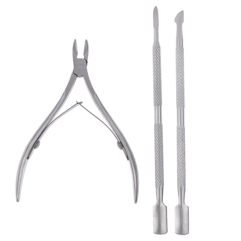 3Pcs/Lot Set With Cuticle Scissor&Pushers For Art Beauty Kit Tool