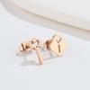 2024 Fashion Stainless Steel Geometric Heart Key Lock Earrings for Couples