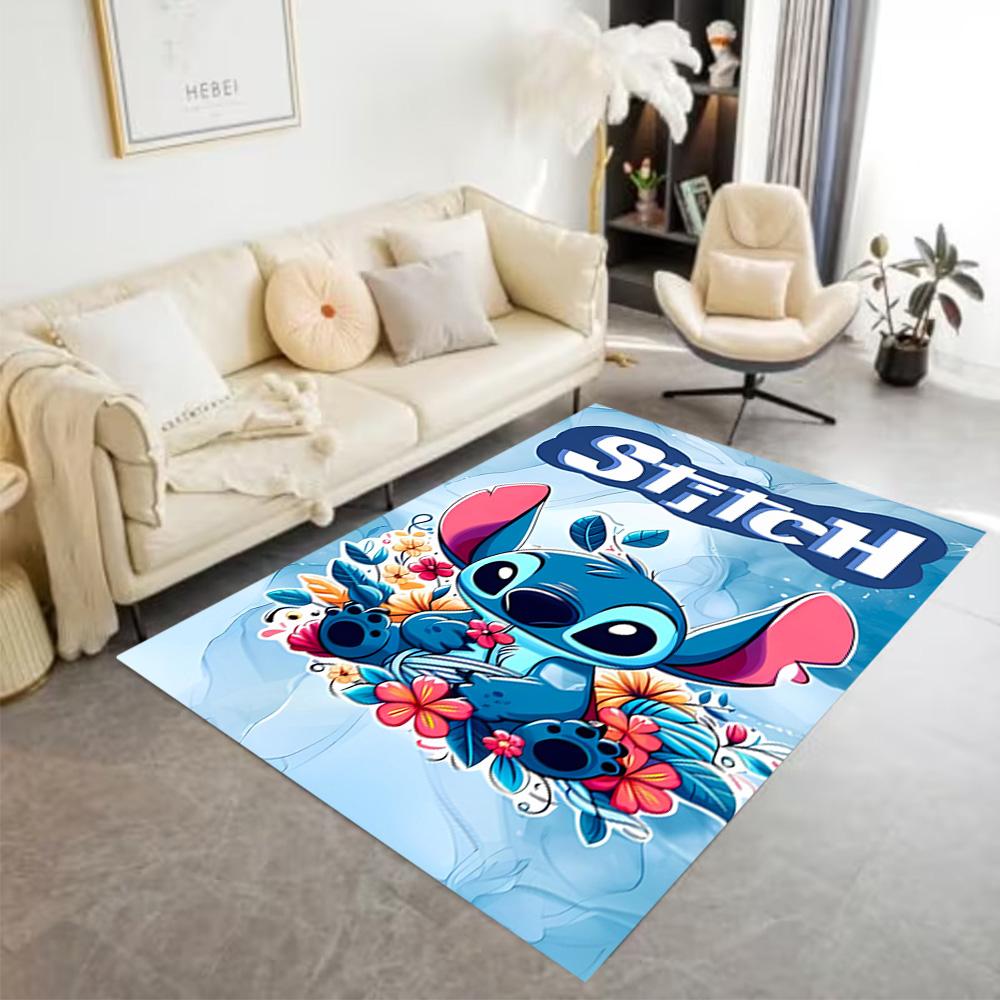 Colorful Stitch Adventure Floor Mat Perfect for Kitchen Outdoor Game Room Bedrooms Antislip Carpet Anime Office Decor Perfect Gift for Friends & Famil
