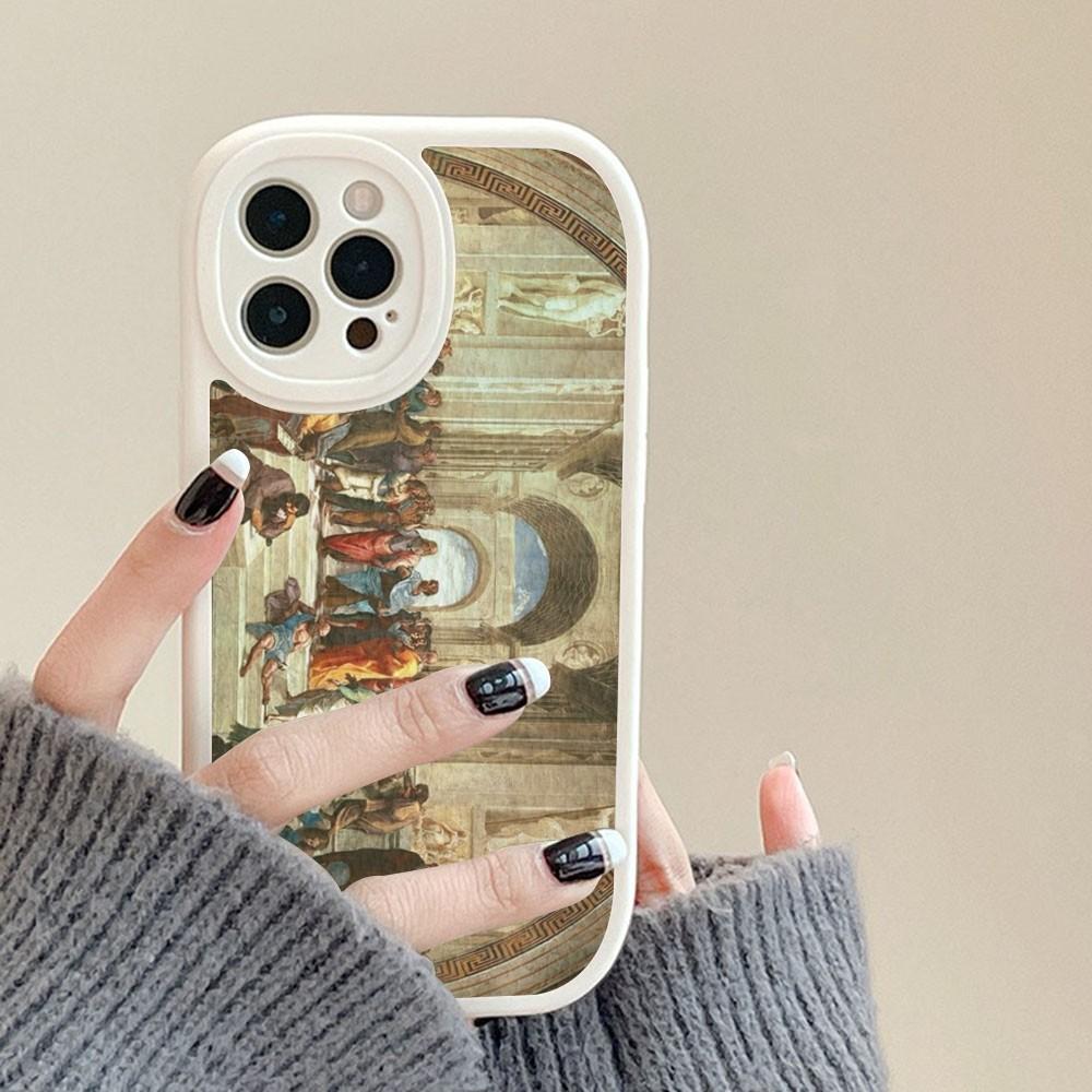 

Vintage Mural Prints Phone Case Hard Leather For IPhone 16 15 14 13 12 Mini 11 14 Pro Max Xs X Xr 7 8 Plus Fundas iPhone 15pro max