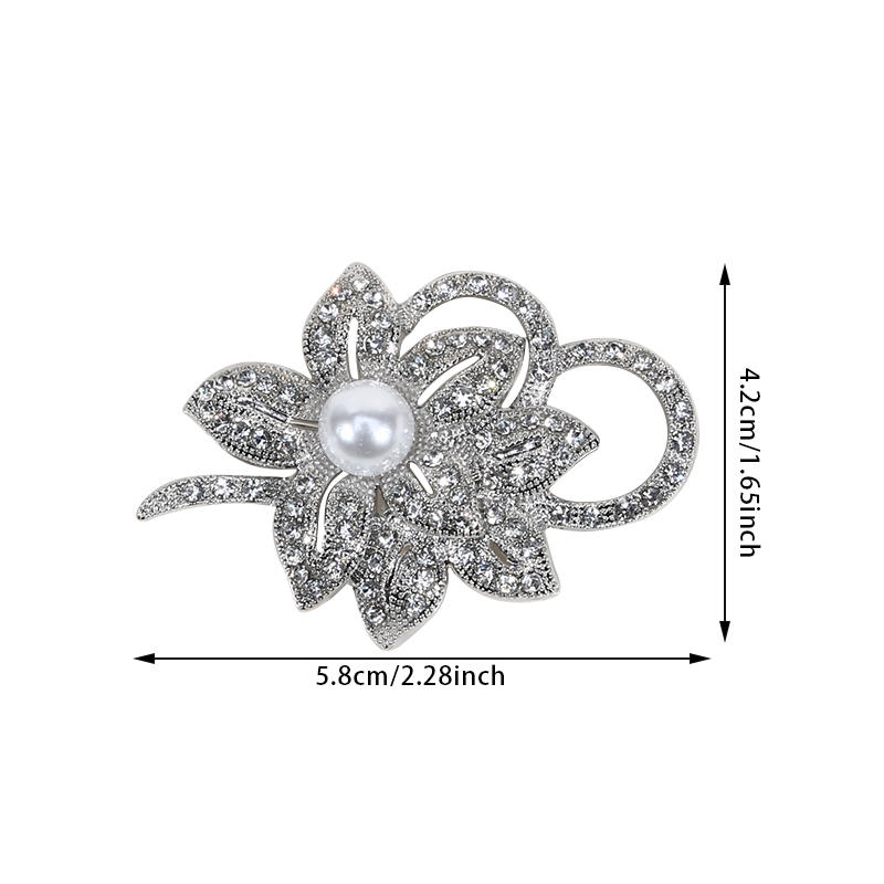 Kristallperlen Blumen Broschen Pins Mode Strassstein Blumige Brosche für Party Tanz Hochzeitsbankett für Elegante Frauen Mädchen