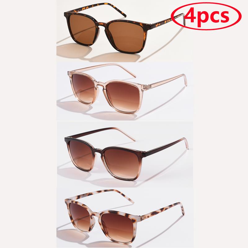 4pcs Fashion Square Small Sunglasses Women Multi Color  Sun Glasses Female Oculos Y2K Retro Gradient Hip Hop Shades UV400