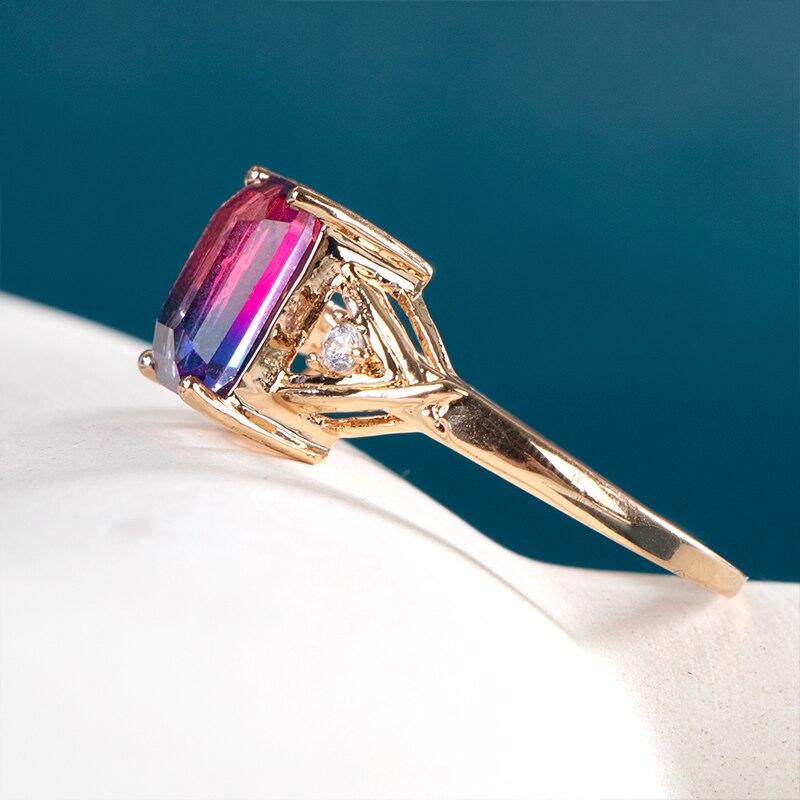 BELLA BOX Luxury Women Jewelry Cocktail Party Rings With Multicolour Zircon Stone Silver Plated Anniversary Party Ring Band Gift