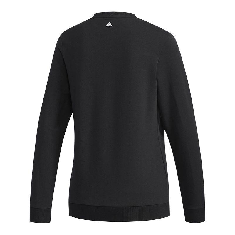 Adidas Crew Big Boss Knitted Letter Pullover Long Sleeve Sweatshirt Women Sweatshirt Black DT2381