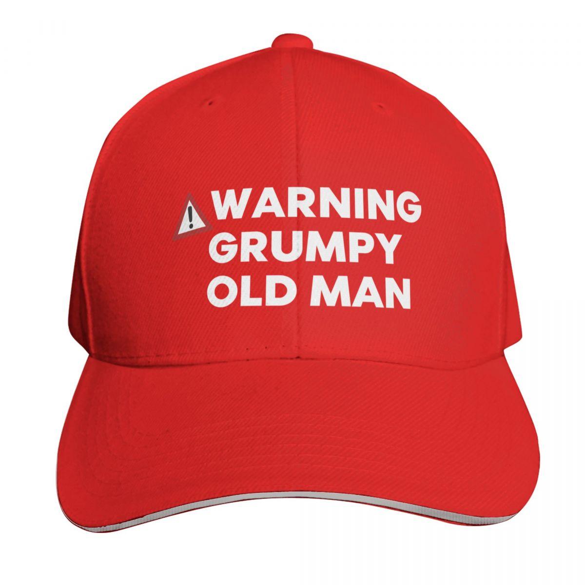Warning Grumpy Old Unisex Funny Old Unisex Saying Great For Grumpy Dads White Baseball Cap New In Hat Caps Women Unisexs