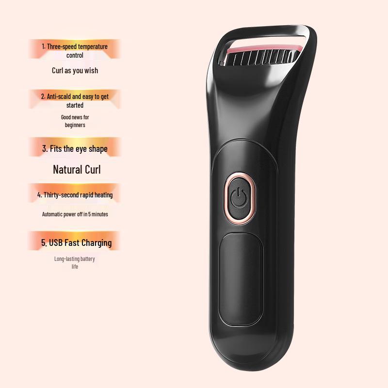 Electric Dual-Temperature Eyelash Curler with Digital Display - Long-Lasting Heat and Curling for Women