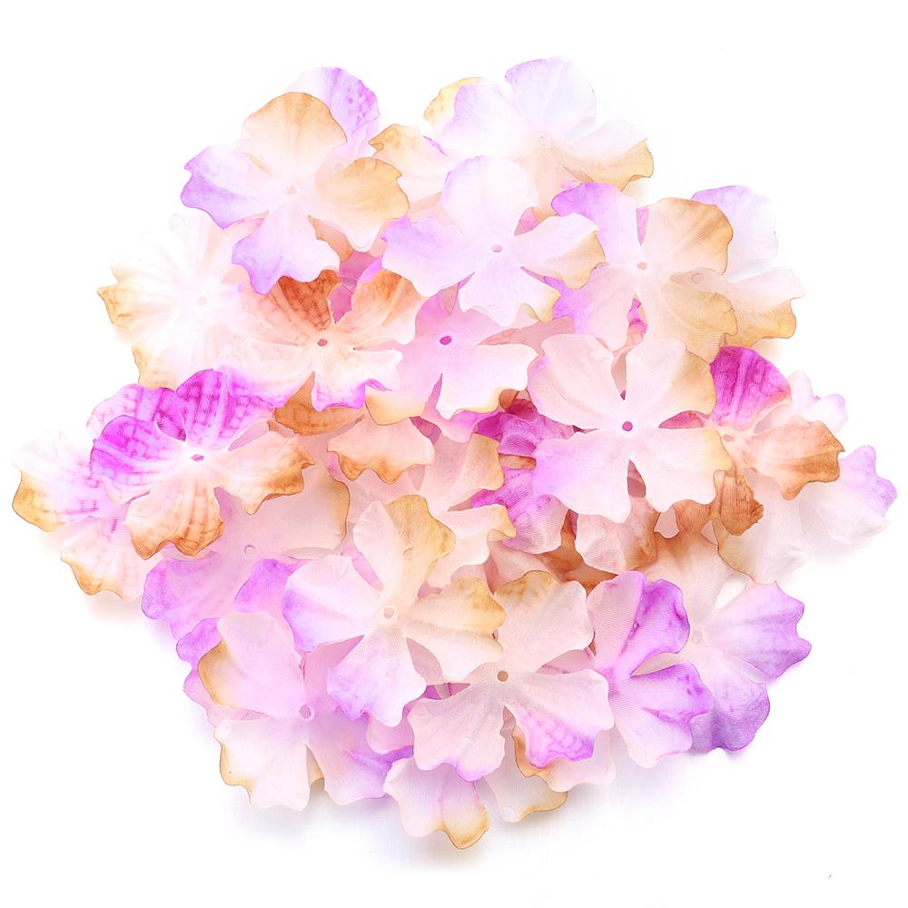 60Pcs Artificial Flower Head for Crafts Headwear Home Wedding Decoration Scrapbooking Clothing Sewing Fake Flowers Accessories