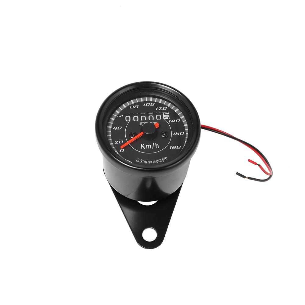Universal Motorcycle Speedometer Black/ Chrome LED Light Odometer Speed Meter Gauge Mile For Harley Honda Cafe Racer Motorbike