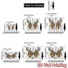 2D FLAT PRINTING 2pcs Curtains (Without Rod) Christmas Antler Ribbon Bow Chic Curtain Cloth Versatile Polyester Fabric Curtains
