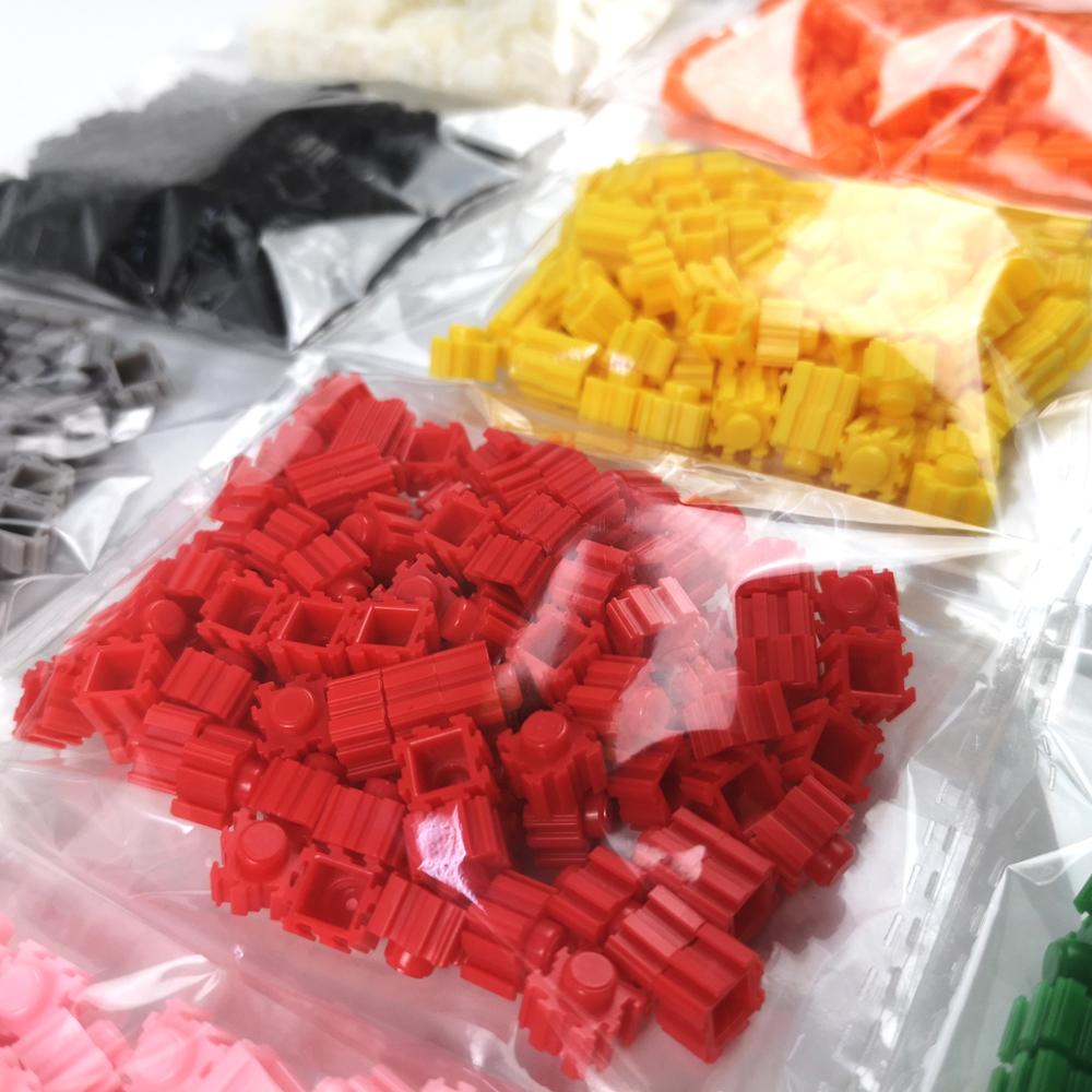 Ungiftig 6000 Stück 8*8 mm Diamant-Bausteine 24 Farben 250 Stück/Beutel DIY 3D Kleiner Stein für Kinder Pädagogisches Spielzeug Kindergeschenke